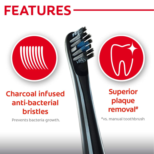 colgate proclinical sonic battery brush replacement brush heads 2 heads charcoal